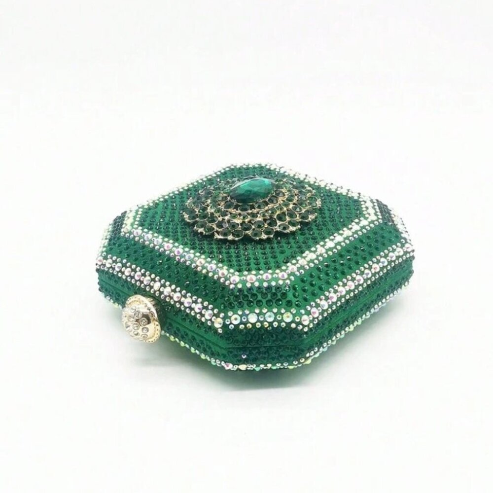 Emerald Green Rhinestone Handbag - Picture 4 of 9